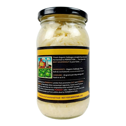 Hands On Tummy - Sauerkraut | Fermented Organic Cabbage | Probiotic Pickle For Gut & Overall Wellness | 330 Grams