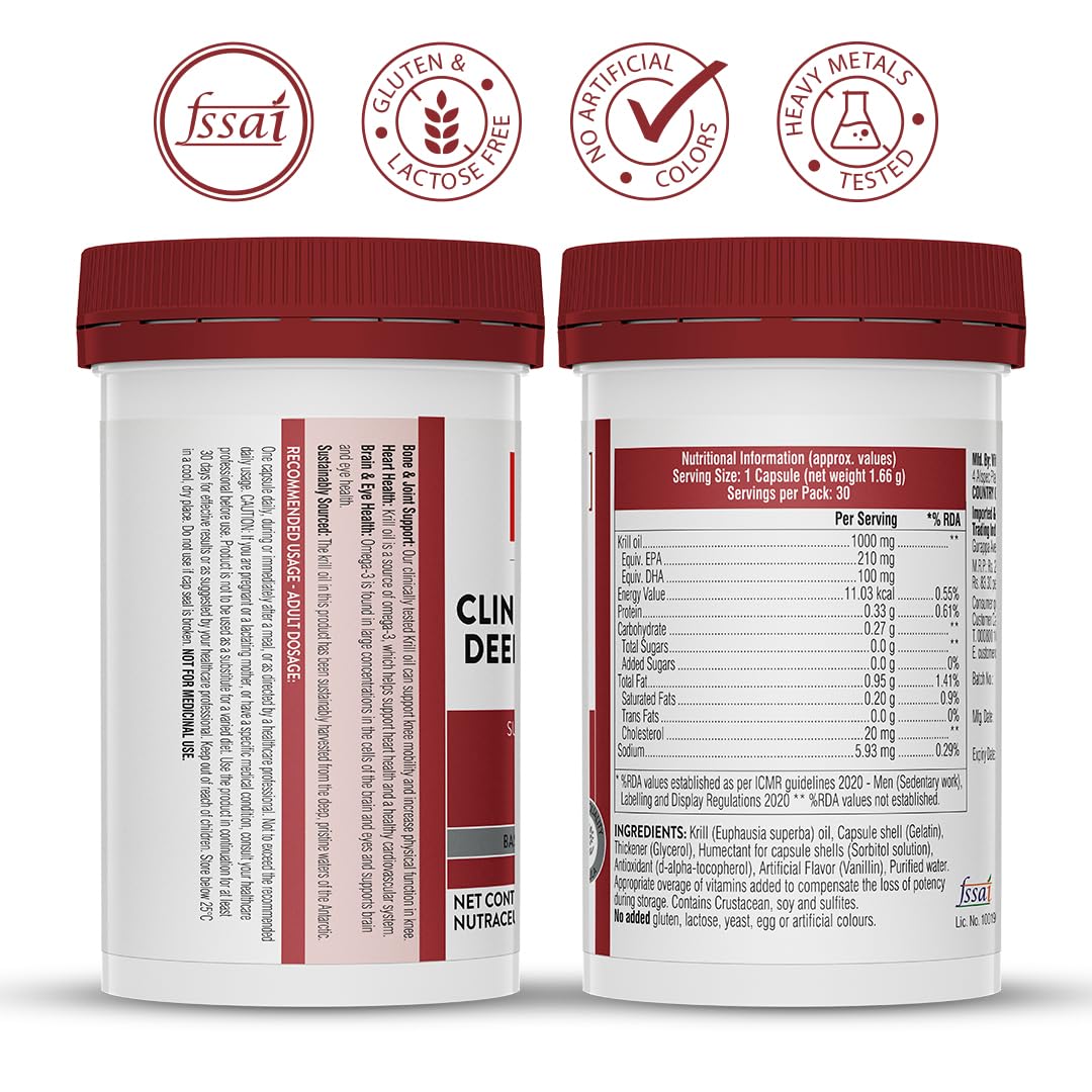 Zephivo Swisse Antarctic Krill Oil - 1000mg Krill Oil In Each Capsule, Manufactured In Australia - Supports Healthy Heart & Joint Health with Astaxanthin & Phospholipids (30 Capsule)
