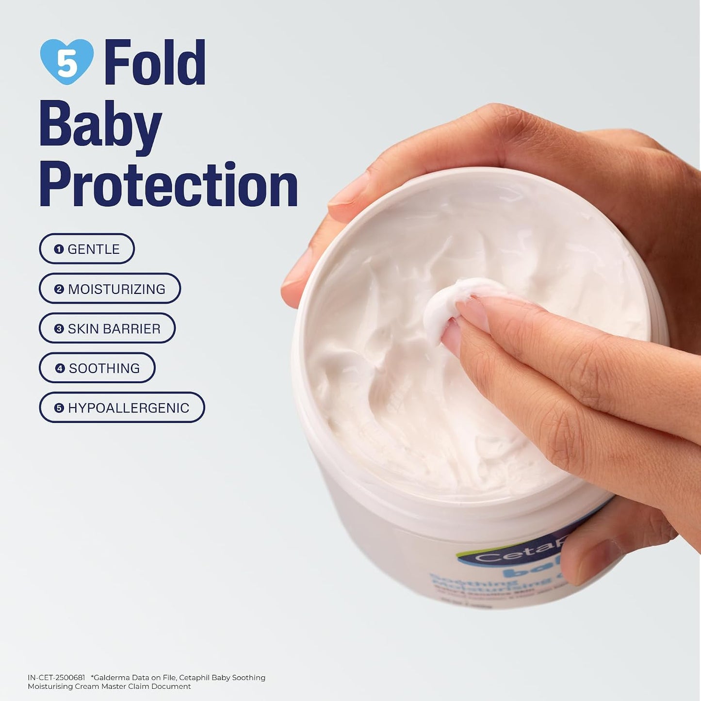 Cetaphil Baby Soothing Moisturising Cream 566 g for Newborns & Babies | 48H Hydration & 8H Skin Barrier Protection | With Glycerin, Sunflower Seed Oil & Sweet Almond Oil | Gentle Face & Body Moisturiser