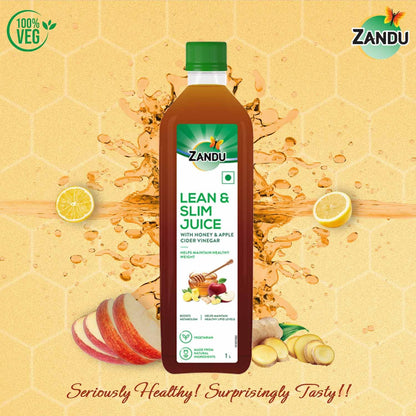 Zandu Lean & Slim Juice 1 Litre With Honey & Apple Cider Vinegar, Helps Maintain Healthy Weight & Boosts Metabolism|100% Ayurvedic And Natural