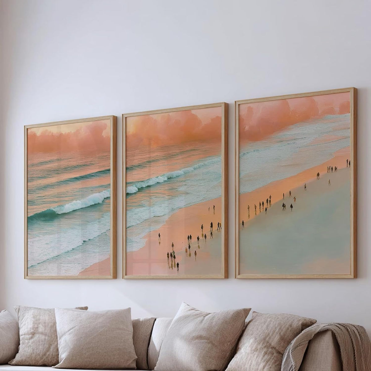 Big Modern Framed Posters Wall Decor Paintings For Living Room, Bedroom/Big Paintings For Wall Decoration, Frames For Wall Decor Set of 3 (13x19 Inches) (Costal)