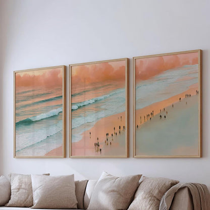 Big Modern Framed Posters Wall Decor Paintings For Living Room, Bedroom/Big Paintings For Wall Decoration, Frames For Wall Decor Set of 3 (13x19 Inches) (Costal)