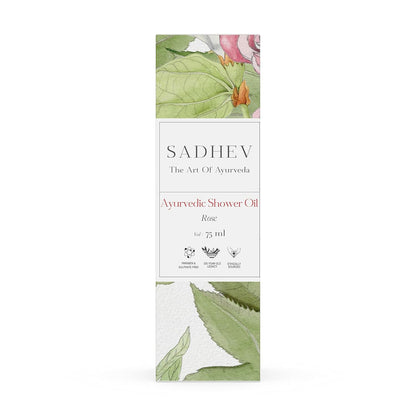 Sadhev Ayurvedic Shower Oil Goodness Of Rose For Hydration And Moistrization - 75 ml (Pack of 1)