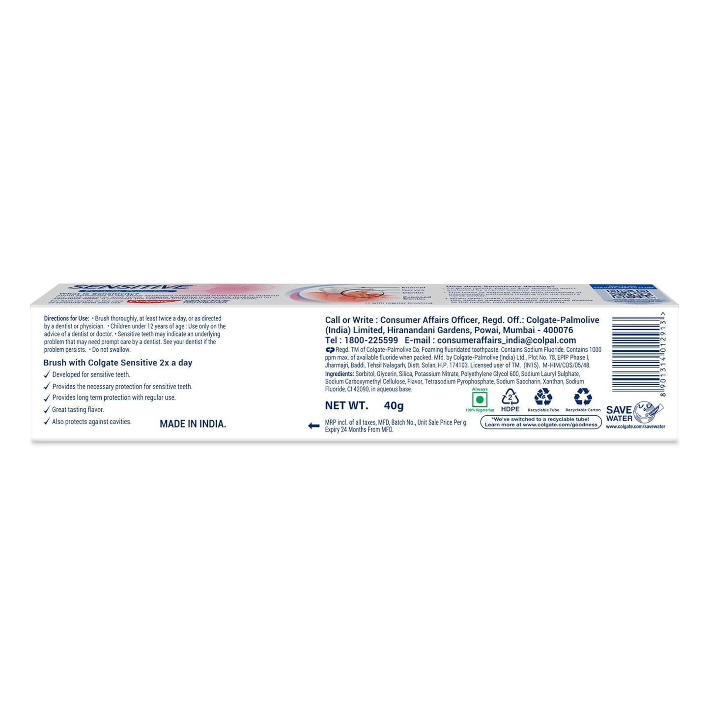 Colgate Sensitive Toothpaste with Clove Oil, for Sensitivity Relief, 160g,