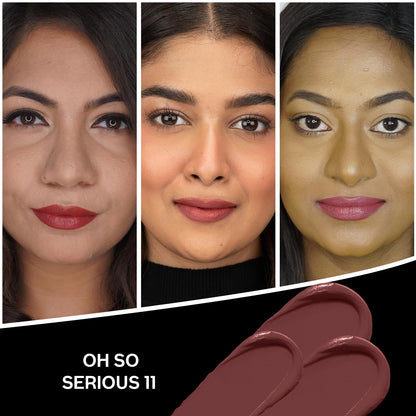 FACES CANADA Comfy Matte Creme Lipstick - Oh So Serious, 4.2g | Long Stay | Creamy Matte Finish | Intense Color | Super Hydrating & Nourishing | Single Stroke Smooth Application