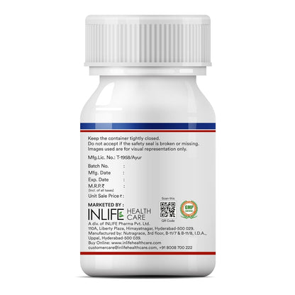 INLIFE Coconut Oil Capsules | Extra Virigin Cold Pressed | 500mg per Serving | Supports Keto & Well-being - 60 Vegetarian Capsules (Pack of 1)