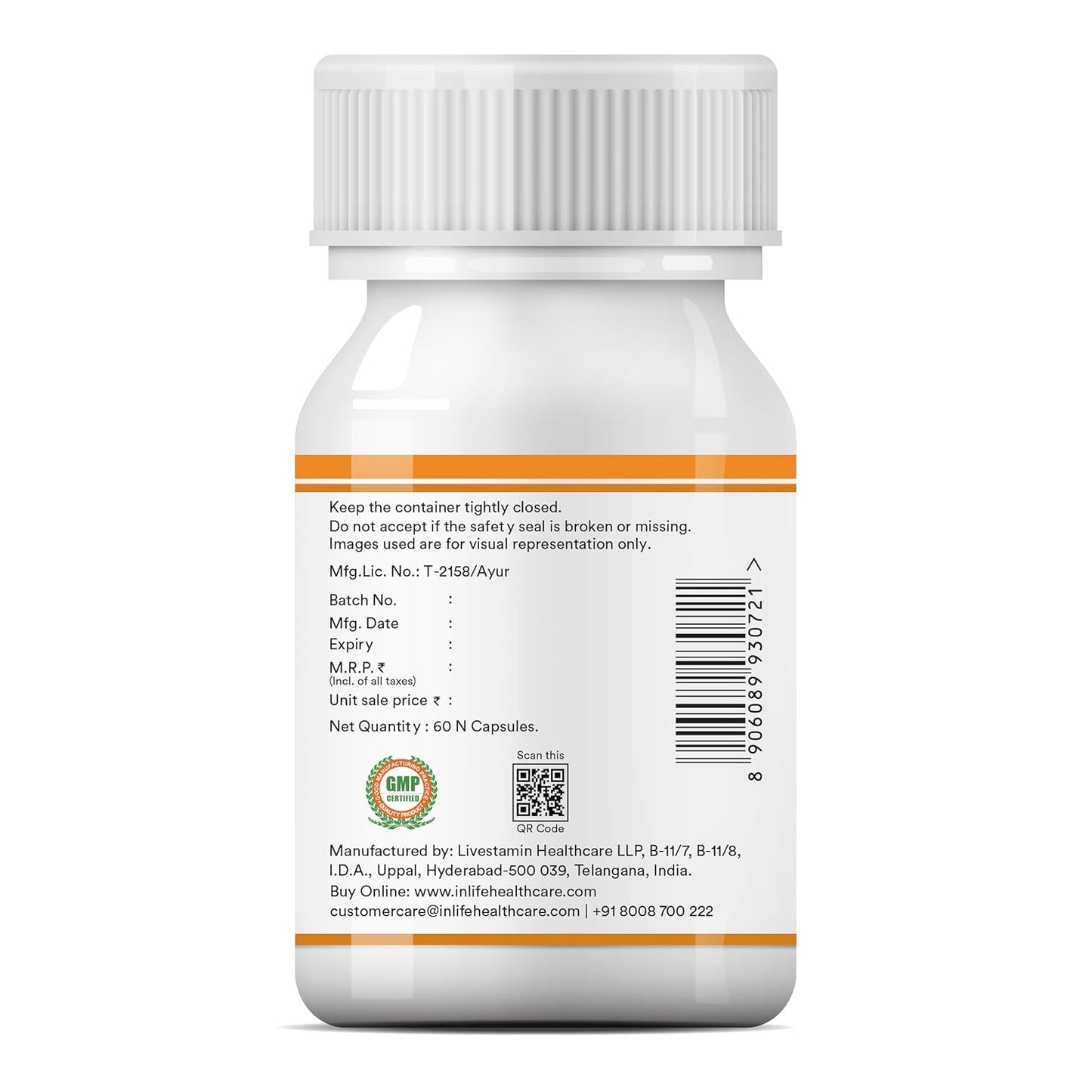 INLIFE Ashwagandha Extract (Withania Somnifera) with > 7% withanolides| Ayurvedic Supplement | Immunity and General Wellness, 500mg - 60 Vegetarian Capsules (Pack of 1, 60)