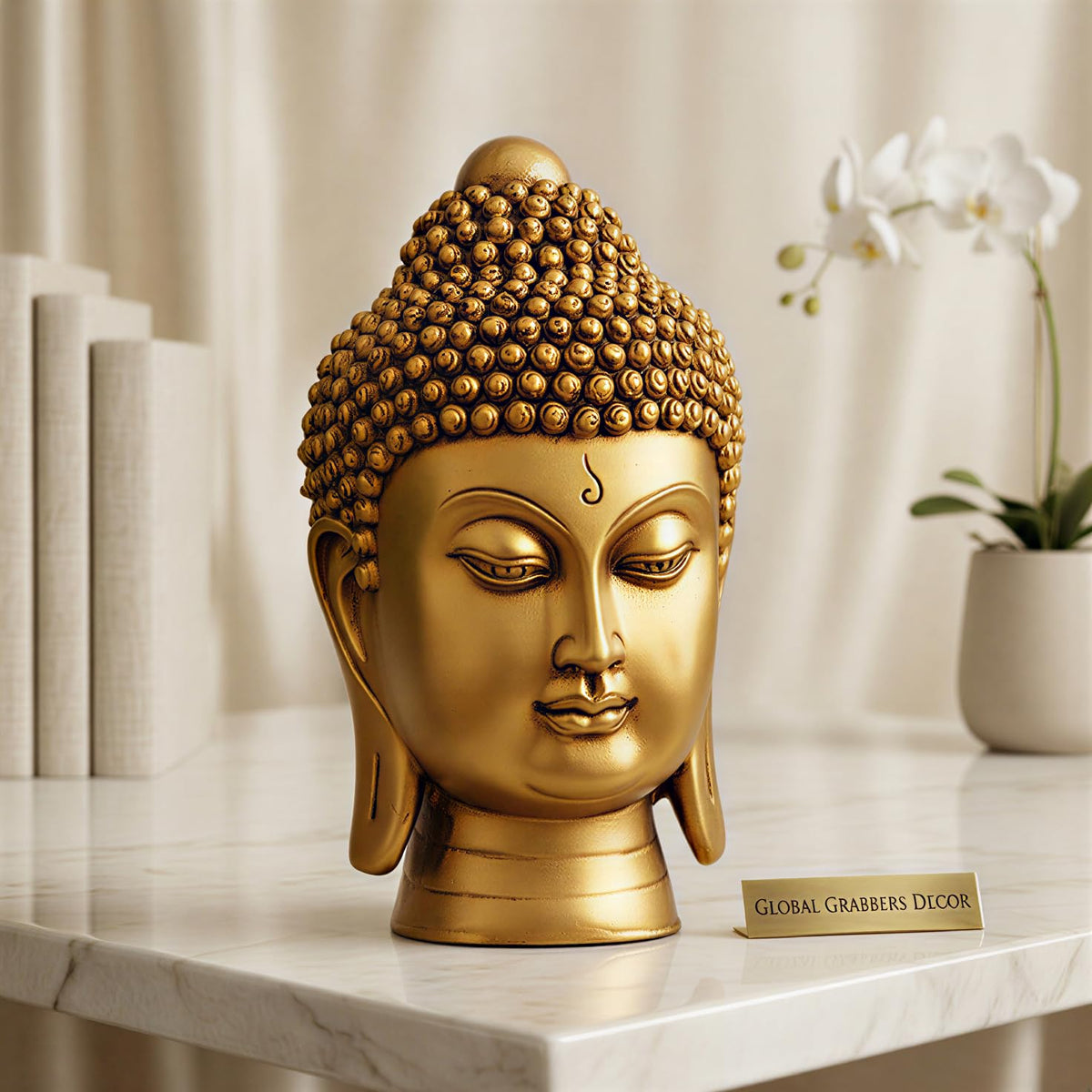 Buddha Idol Statue | Show Pieces for Home Decor Living Room (GOLDEN4)