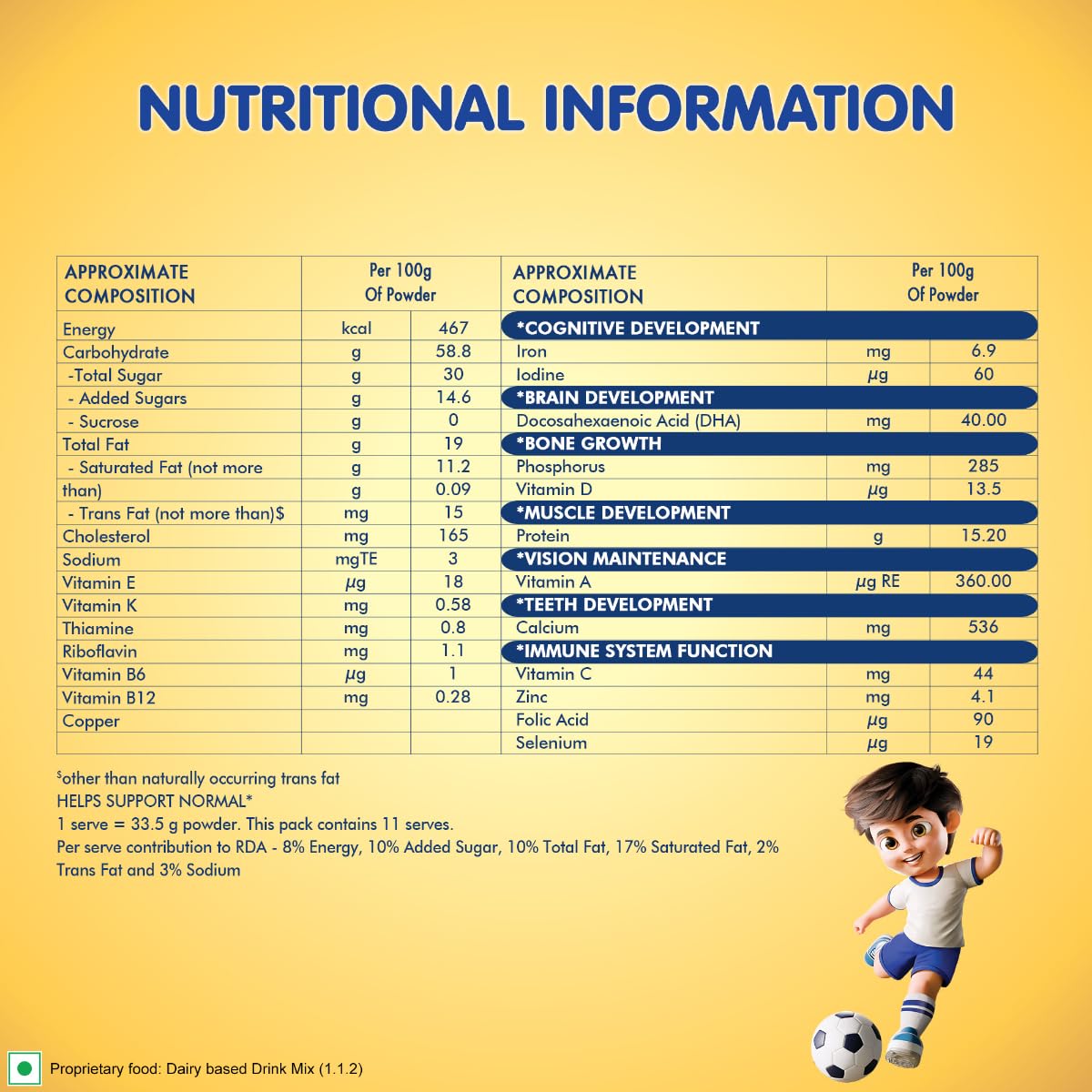 Nangrow Nutritious Milk Drink Powder For Growing Children Toddler Aged 2-6 Years | Contains DHA | Rich In Protein & Vital Nutrients | Creamy Vanilla Flavor, 400g, BIB Pack (Package May Vary)