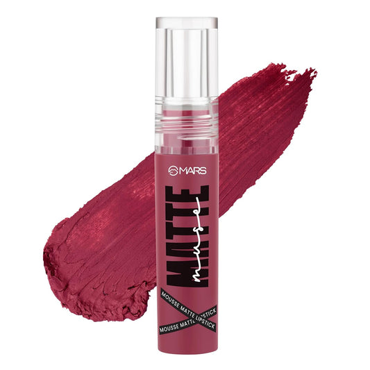 MARS Matte Muse Mousse Lipstick (3ml) (10-WINNER WOMEN) with Doe-Foot Applicator | Highly Pigmented | Smooth Texture | Hydrating Formula | Blurry Lips Effect