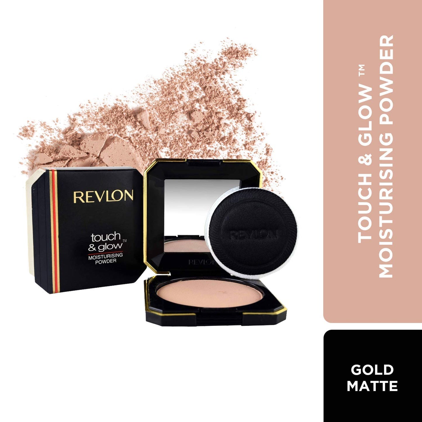 REVLON Touch And Glow Moisturising Compact For Women, All Skin Powder - Gold Matte (12g)