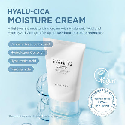 SKIN1004 Centella Hyalu-Cica Moisture Cream | Lightweight Deep Hydrating Cream with Hyaluronic Acid & Collagen for Sensitive Skin, 75ml