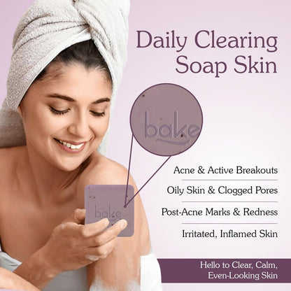 BAKE 10% Niacinamide + 3% Azelaic Acid Scrub Treatment Soap (200 Gms Pack of 2) for Body & Back Acne, Reduces Strawberry Legs | Fades Dark Spots | Non Drying Formula | Soap For Men & Women | 100g x 2