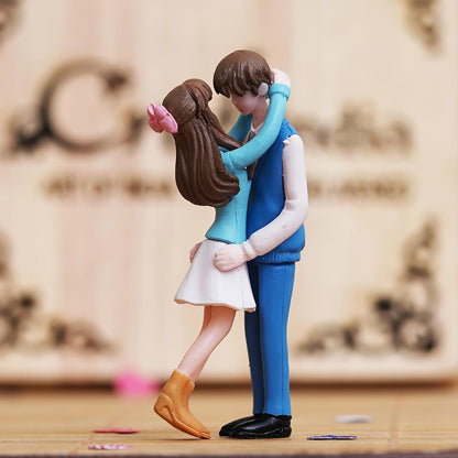 eCraftIndia Valentine Gift for Girlfriend Boyfriend Resin Romantic Hugging Couple Statue Decorative Showpiece | Zuzy Almond Chocolates Gift Box | Valentines Day Decoration Items