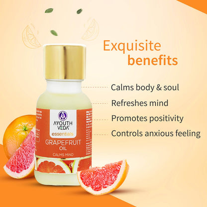 Ayouthveda Grapefruit essential oil | For Healthy Skin & Hair | Pure & Natural Aromatherapy oil 15ml