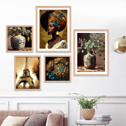 Modern Art WALL Framed Painting | Big Aesthetic Flowers WALL Framed Paintings for Living Room Bedroom Wall Decor (ART-7, 13W x 17L INCH)