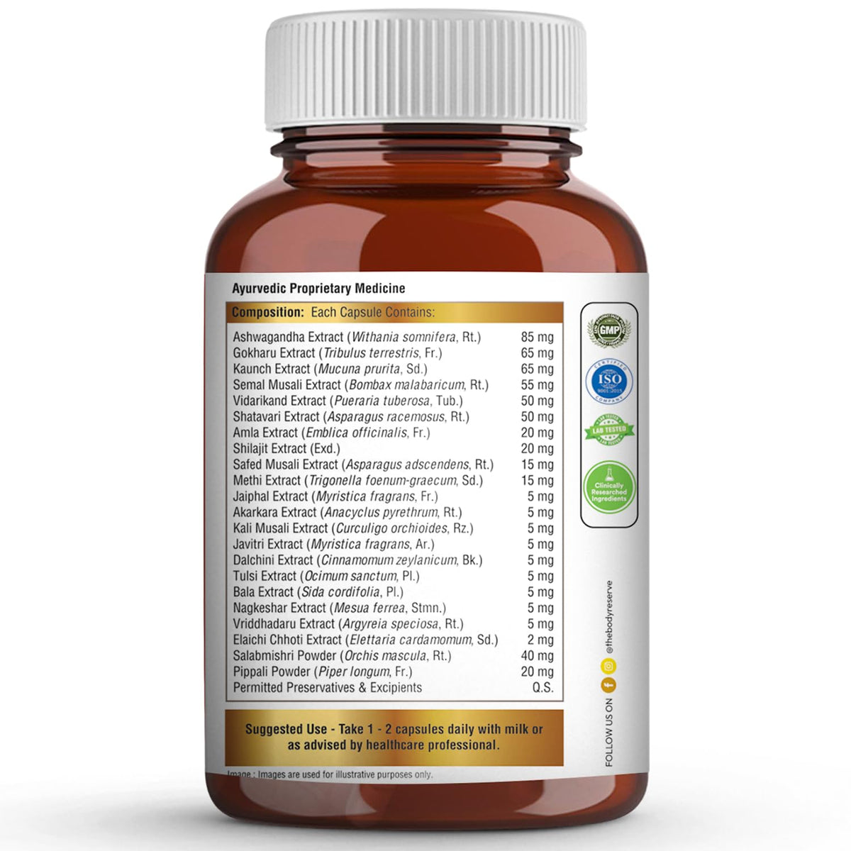 Vitamin supplement bottle with label on a white background