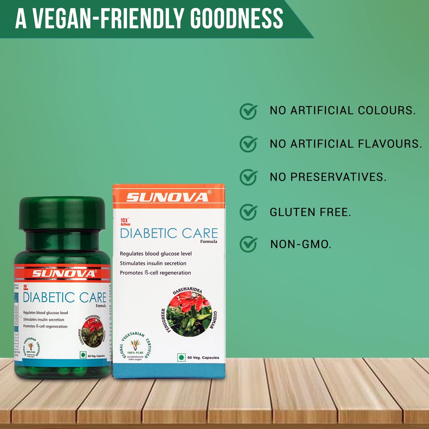 Sunova Diabetic Care Formula, 60 Veg Capsules
