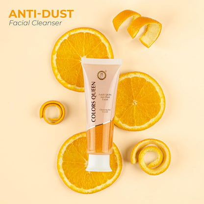 Colors Queen Anti Dust Facial Cleanser | Instant Dirt Removal Face Wash for Glowing Skin | Face Cleanser for Men and Women with Cleansing Ice Crystal Formula (50 gram)