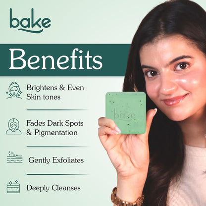 BAKE 8% Glycolic Acid Scrub Treatment Soap (200 Gms Pack of 2) with 3% Niacinamide | For Pigmentation, Exfoliation, Tan Removal, Brightens Underarms | For Women & Men | 100g x 2 (Pack of 2)