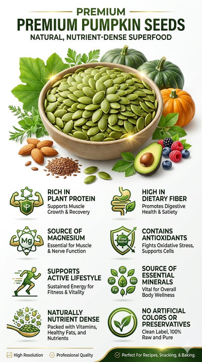 Avogro Pumpkin Seeds | Premium Raw Pumpkin Seeds | Natural Kaddu Beej | Ready to Eat Snack | Baking, Cooking & Salad Topping Seeds | Bulk Pack