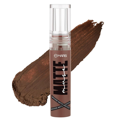 MARS Matte Muse Mousse Lipstick (3ml) (04-TREND SETTER) with Doe-Foot Applicator | Highly Pigmented | Smooth Texture | Hydrating Formula | Blurry Lips Effect