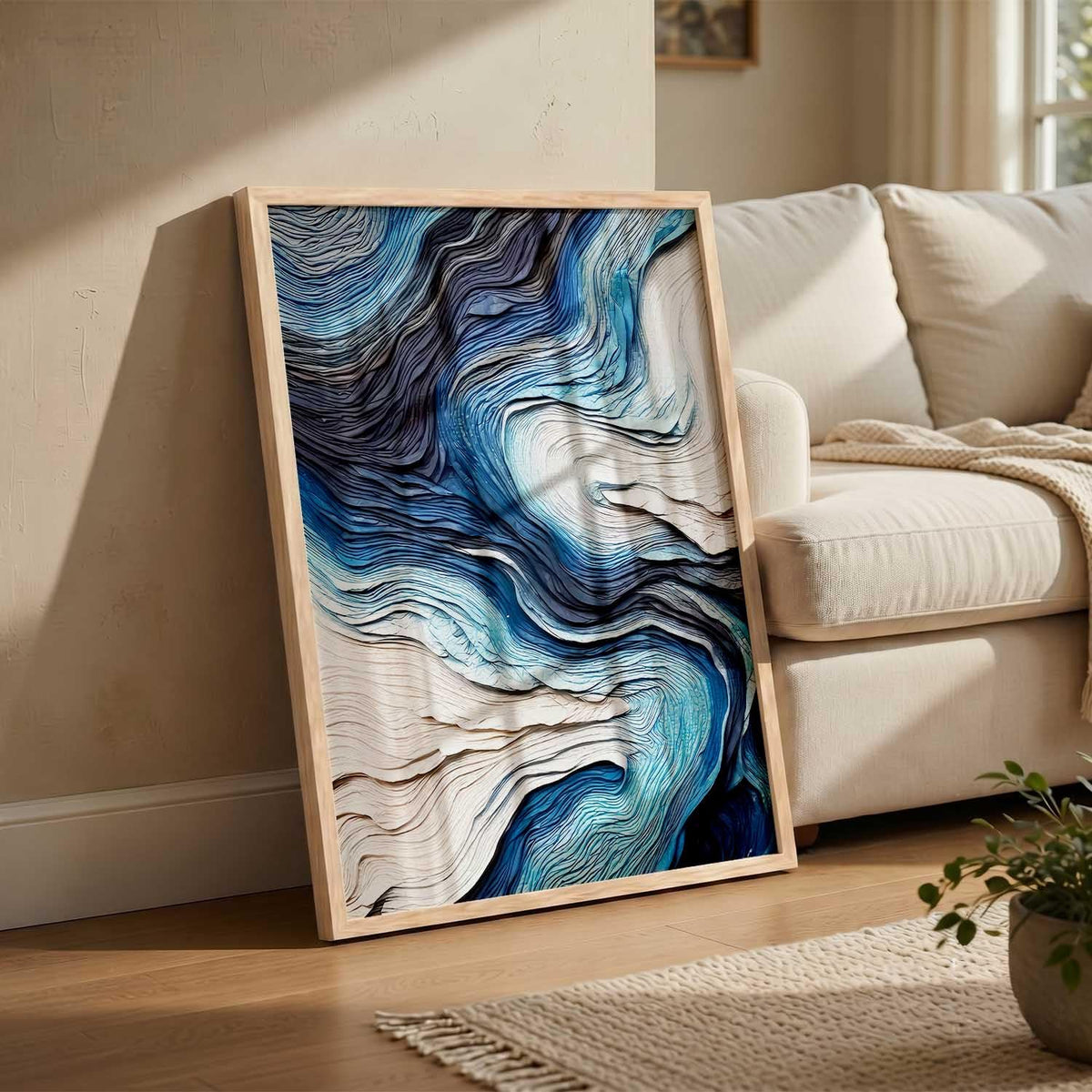 Abstract WALL Framed Painting | Big Aesthetic WALL Framed Paintings for Living Room Bedroom Wall Decor (13x17 inch)