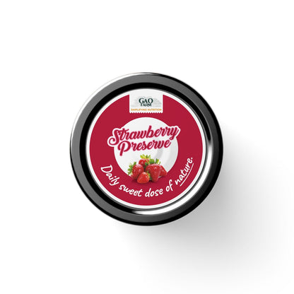GAO FARM Natural Strawberry Jam & Preserve 200g | No Added Sugar, Vegan & Gluten Free | 100% Real Strawberries & Apple Juice | No Preservatives | Toast, Breakfast & Baking Spread