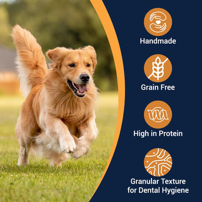 Bowlers Dog Treats Peanut Butter Meat Sticks| 70g | Good for Dental Hygiene | High on Protien| Low in Fat | Grain Free | Handmade Treats