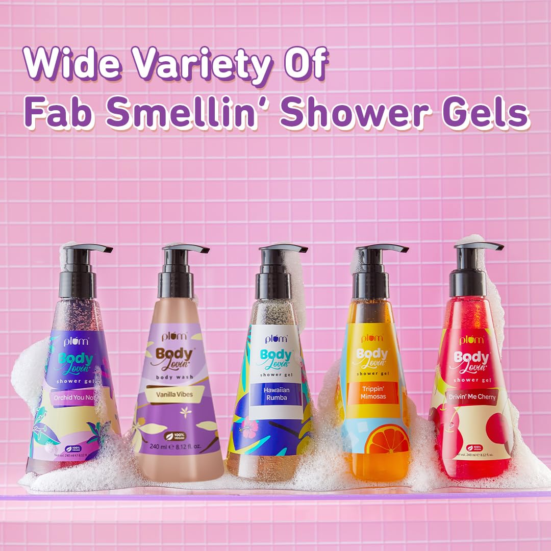 Plum Bodylovin' Vanilla Vibes Body Wash | SLS-Free Creamy Body Wash for Women | Shower Gel with Long Lasting Vanilla Fragrance | Aloe-Infused Nourishing Body Cleanser for Soft & Smooth Skin - 240ml