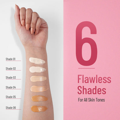 Swiss Beauty Matte Shiny Pearl Water Drop Blemish Long Lasting Balm BB Lightweight, Liquid Foundation, Face Makeup, Shade-03, 40ml