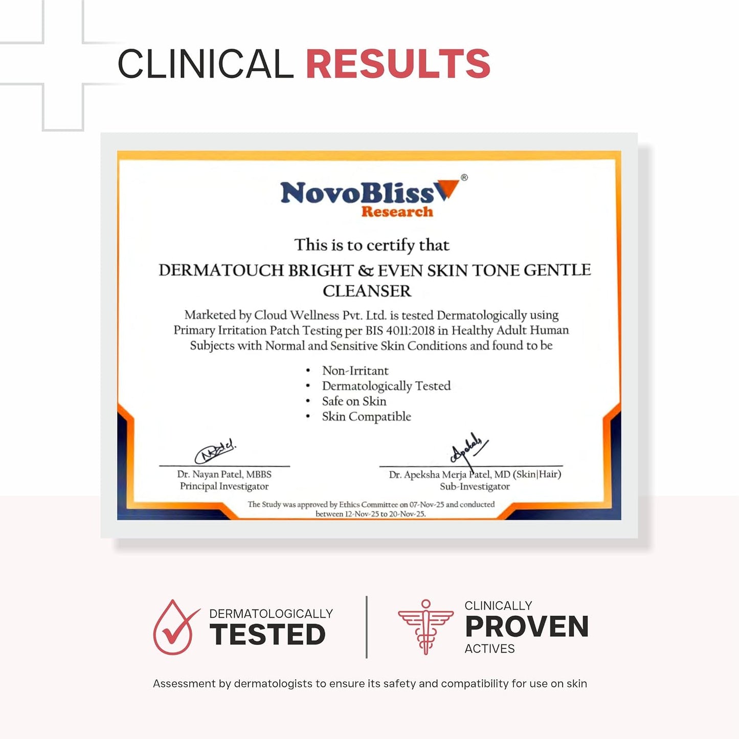 DERMATOUCH Bright & Even Skin Tone Gentle Cleanser | Helps Reduce Dark Spots, Uneven Tone & Dullness | pH 5.5 Balanced | Dermatologist Tested | 50ml