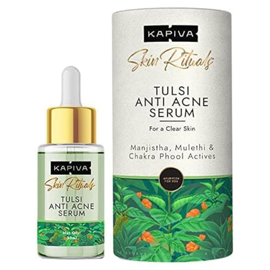 Kapiva Tulsi Anti-Acne Serum 30 ml | For Acne & Acne Marks | Made Safe Certified,100% Ayurvedic Serum with Herbal Actives
