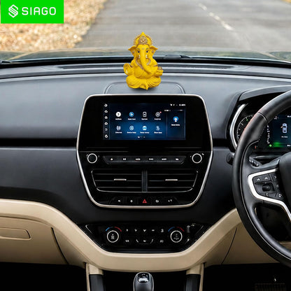 Premium Lord Ganesha Idol for Car Dashboard | 3.5 Inch Resin Ganpati Murti | Elegant Home & Office Decor Showpiece Yellow SIA488