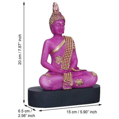 Purple and Golden Resin Handcrafted Meditating Lord Buddha Statue | Serene Home Decor for Living Rooms, Meditation Spaces, and Offices | Spiritual Gift for Diwali, Housewarming