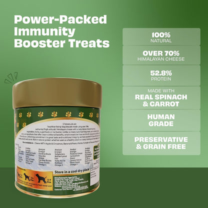 Pawfect Cheesecuits - Cheese Biscuits with Carrots, Spinach & Eggs for Gogs - 100% Natural - Grain-Free - Hypoallergenic - Rich in Antioxidants - High-Protein Dog Training Treats (100g/3.53oz)