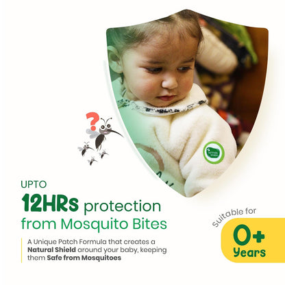 Mother Sparsh 100% All Natural Mosquito Repellent Patches for Babies with 12hr. Protection | With Citronella, Lemongrass & Eucalyptus Oil Protects from Dengue, Malaria, Chikunguniya (24 Patches)