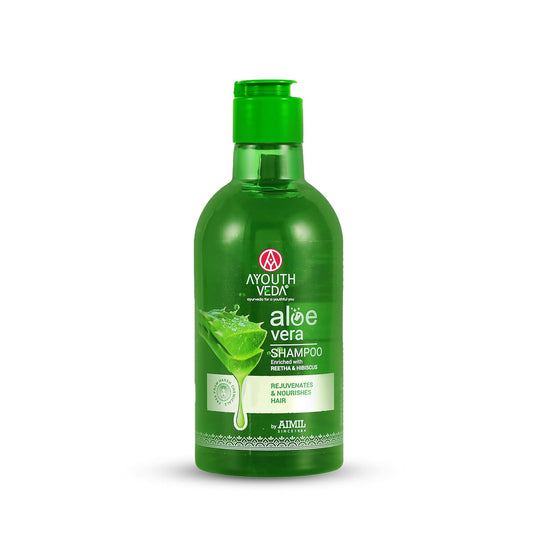 Ayouthveda Aloe vera Shampoo for Hair Fall, Dandruff & Itchy Scalp | Root-Cause Focused Scalp Care | Phytotherapy-Based Formula | Gentle Cleansing & Scalp-Balancing | Enriched with Aloe vera, Reetha & Hibiscus | Suitable for All Hair Types | 250 ml