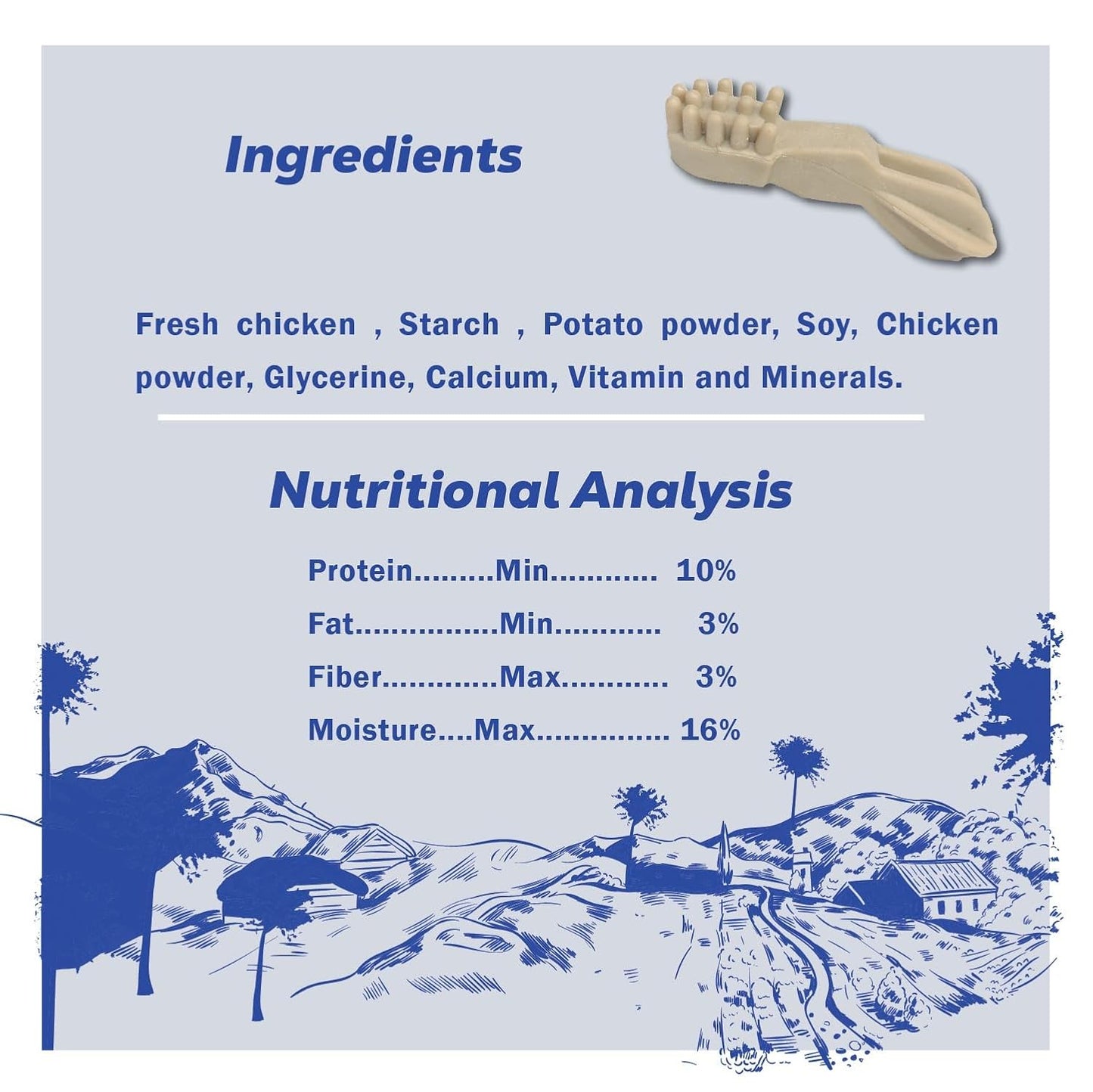 COUNTRYSIDE Dog Dental Chews Treats 250g – Milk Flavor | Brush-Shaped Chews for Dogs, Oral & Gum Care for Dogs | Fights Plaque & Tartar | Freshens Breath | Calcium Enriched & Gluten Free
