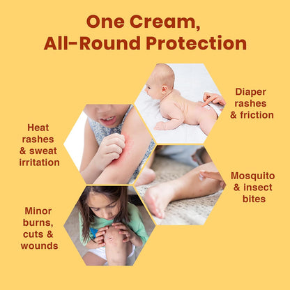 BabyOrgano Diaper Rash Cream for Babies 0+ Months | Fast Rash Relief | Baobab Oil, Khatmi, Yashad Bhasma & Turmeric | Ayurvedic Formula | Pediatrician & Dermatologically Tested | Non-Sticky | 50g