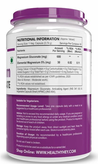 Supplement container with nutritional information on a white background