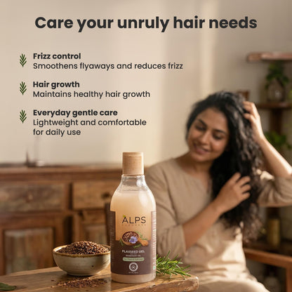 Alps Goodness Rosemary, Hibiscus & Flaxseed Hair Gel, 300ml | Hair Mask for Strong & Soft Hair | Frizz Control & Hair Growth | Deep Conditioning | Spa Like Experience | For All Hair Types