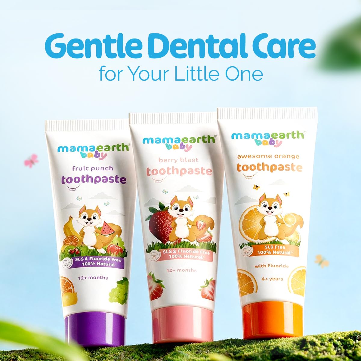 Mamaearth 100% Natural Berry Blast Kids Plaque Removal Toothpaste 50 Gm, Fluoride Free, SLS Free, No Artificial Flavours, Best for baby