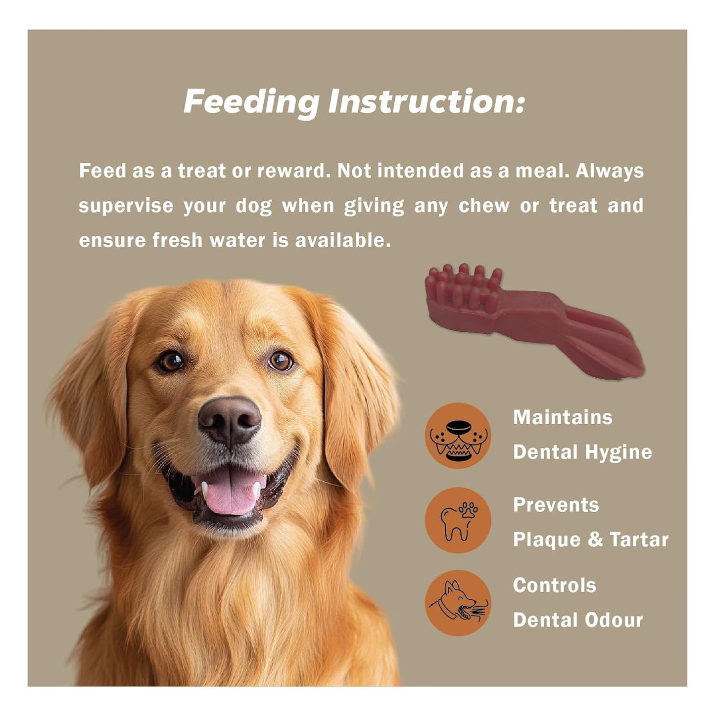 COUNTRYSIDE Dog Dental Chews Treats 250g – Lamb Flavor | Brush-Shaped Chews for Dogs, Oral & Gum Care for Dogs | Fights Plaque & Tartar | Freshens Breath | Calcium Enriched & Gluten Free