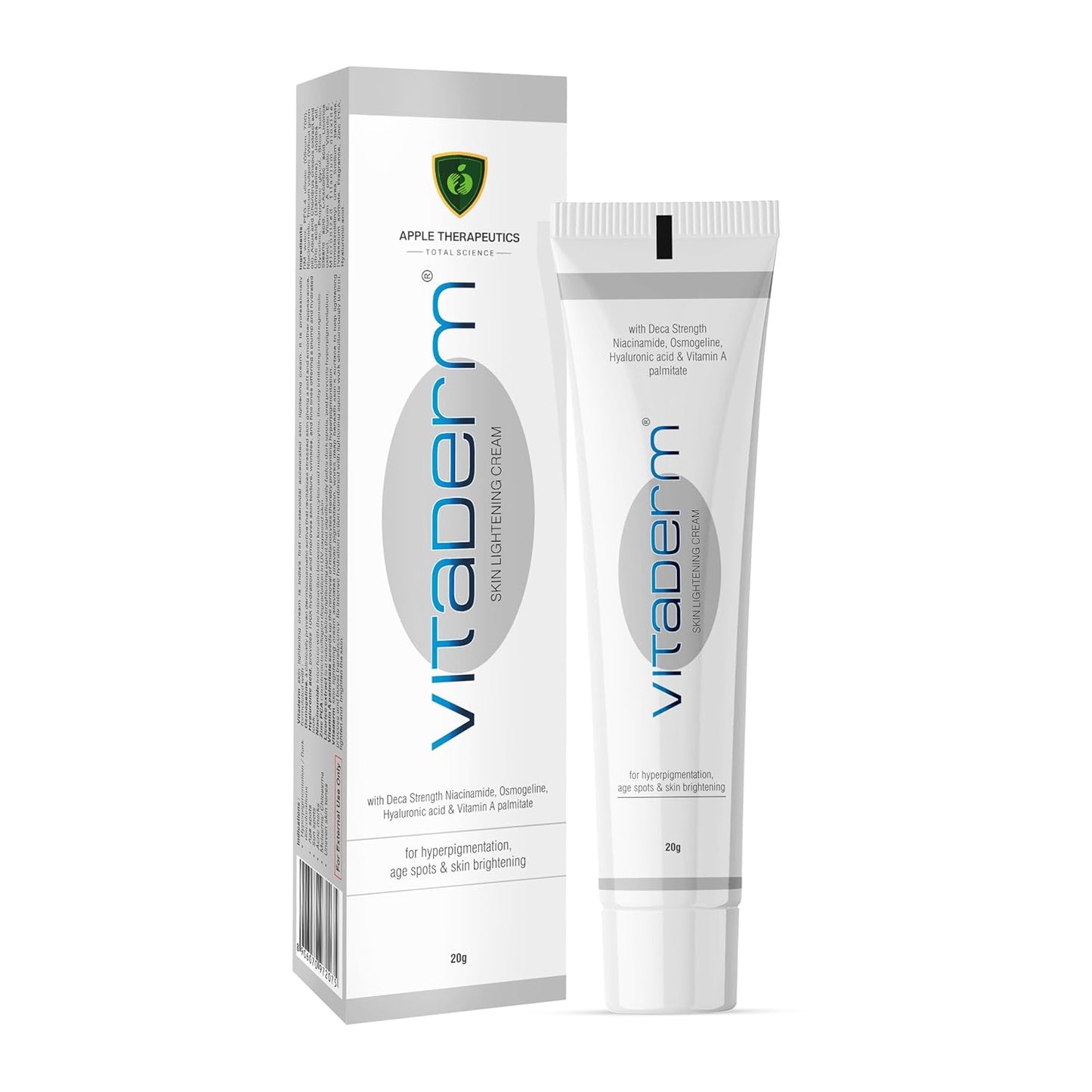 Vitaderm Niacinamide 10% Skin Lightening Moisturizer Cream 20gm | Kojic Acid Free Moisturizer | Hyaluronic Acid + Vitamin C | Dark Spots Uneven Skin Tone | Hydrates & Brightens Glutathione Free Cream