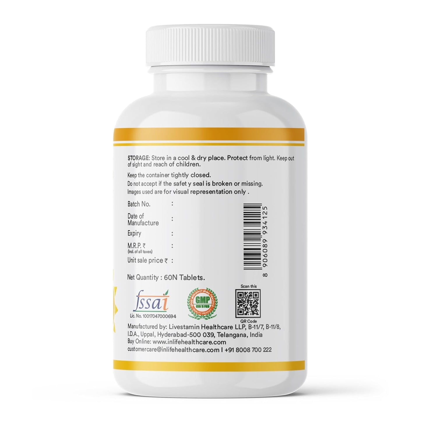 INLIFE Vitamin D3 K2 Supplement | Derived from Lichen (Plant Based) & Vitamin K2 (MK7) | Supports Bone, Teeth, Heart, Immunity, Mood, Strength, Recovery | For Men & Women - 60 Vegetarian Tablets