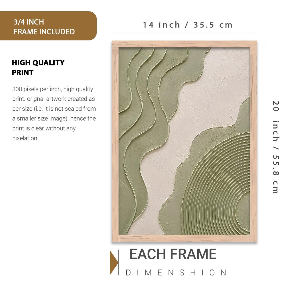 Decorative Modern Wall Art Painting With Frame | Modern Painting For Living Room Bed Room Hotel Wall Decor Digital Reprint (14X20 inch)