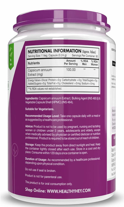 Supplement container with purple label and nutritional information on a white background