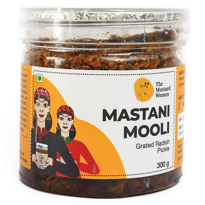 The Mustard Women Mastani Mooli Radish Pickle 300 g | Himachali Mooli Achar | Homemade Style Indian Tangy & Spicy Radish Pickle with Traditional Spices