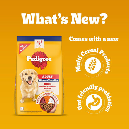Pedigree Adult Dry Dog Food, Chicken & Vegetables, 1.2 kg, Contains 37 Essential Nutrients, 100% Complete & Balanced Food for Adult Dogs